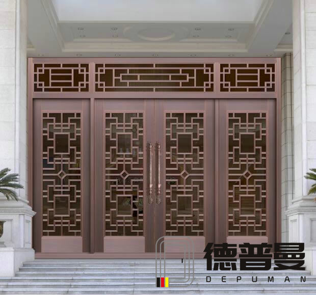 四開(kāi)玻璃銅門